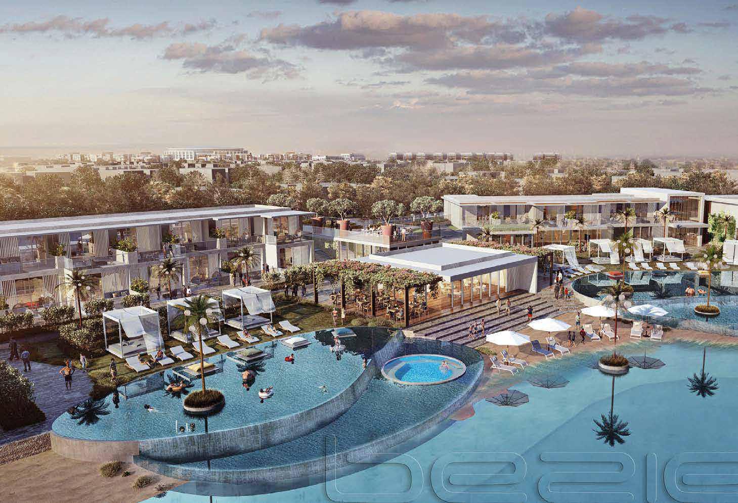 Modern 5-bedroom villa at Jubail Island Abu Dhabi with landscaped gardens and pool