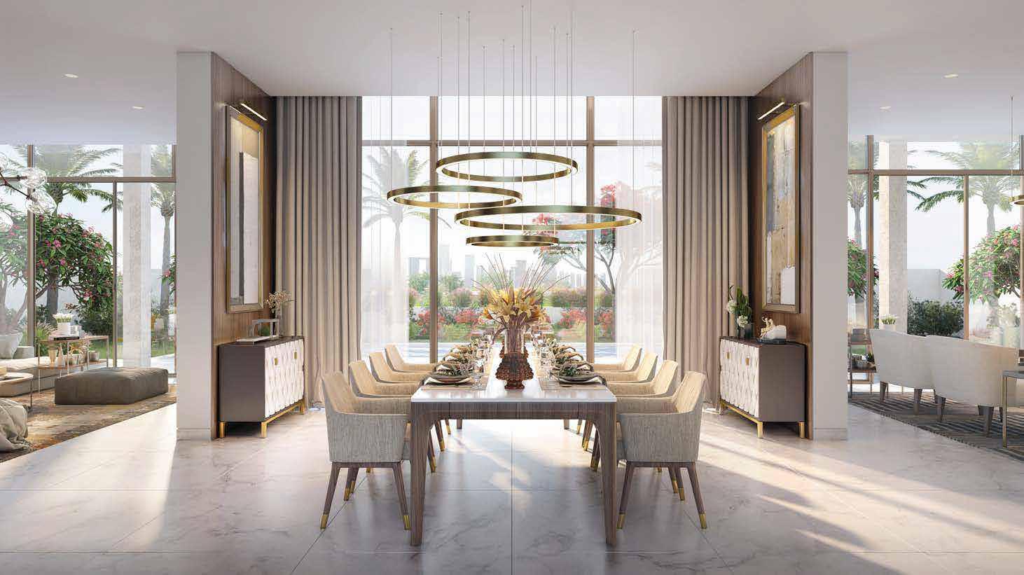 Interior living space of Jubail Island Villa in Abu Dhabi featuring contemporary design and luxury fittings