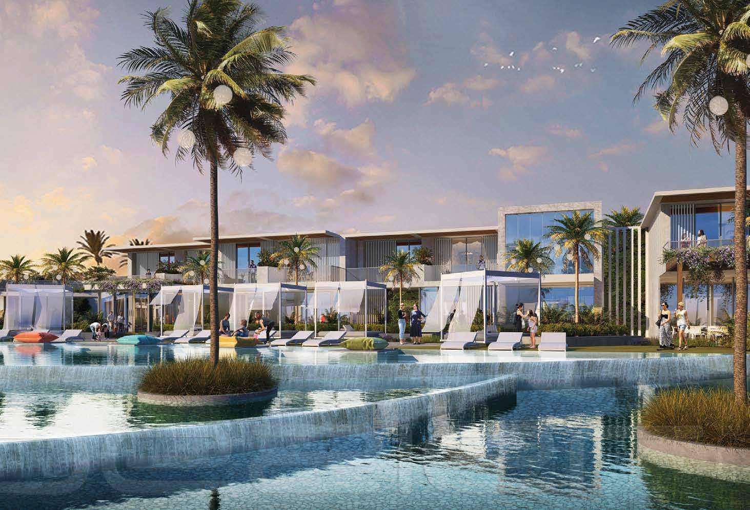 Waterfront villas and natural mangrove surroundings at Jubail Island Abu Dhabi